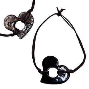 🍒NEW Theater Kid Handmade Reversible Choker with Murano Glass Heart